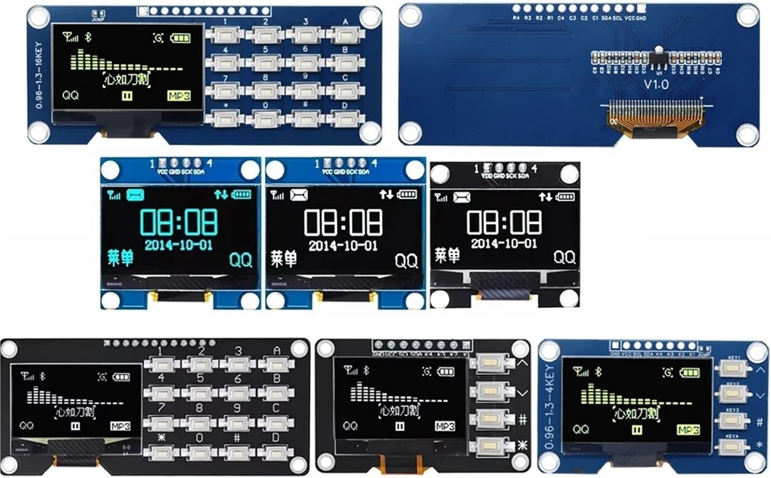 1.3 inch Serial White OLED Display Module 128X64 I2C SSD 12864 LCD Screen Board(4p White)