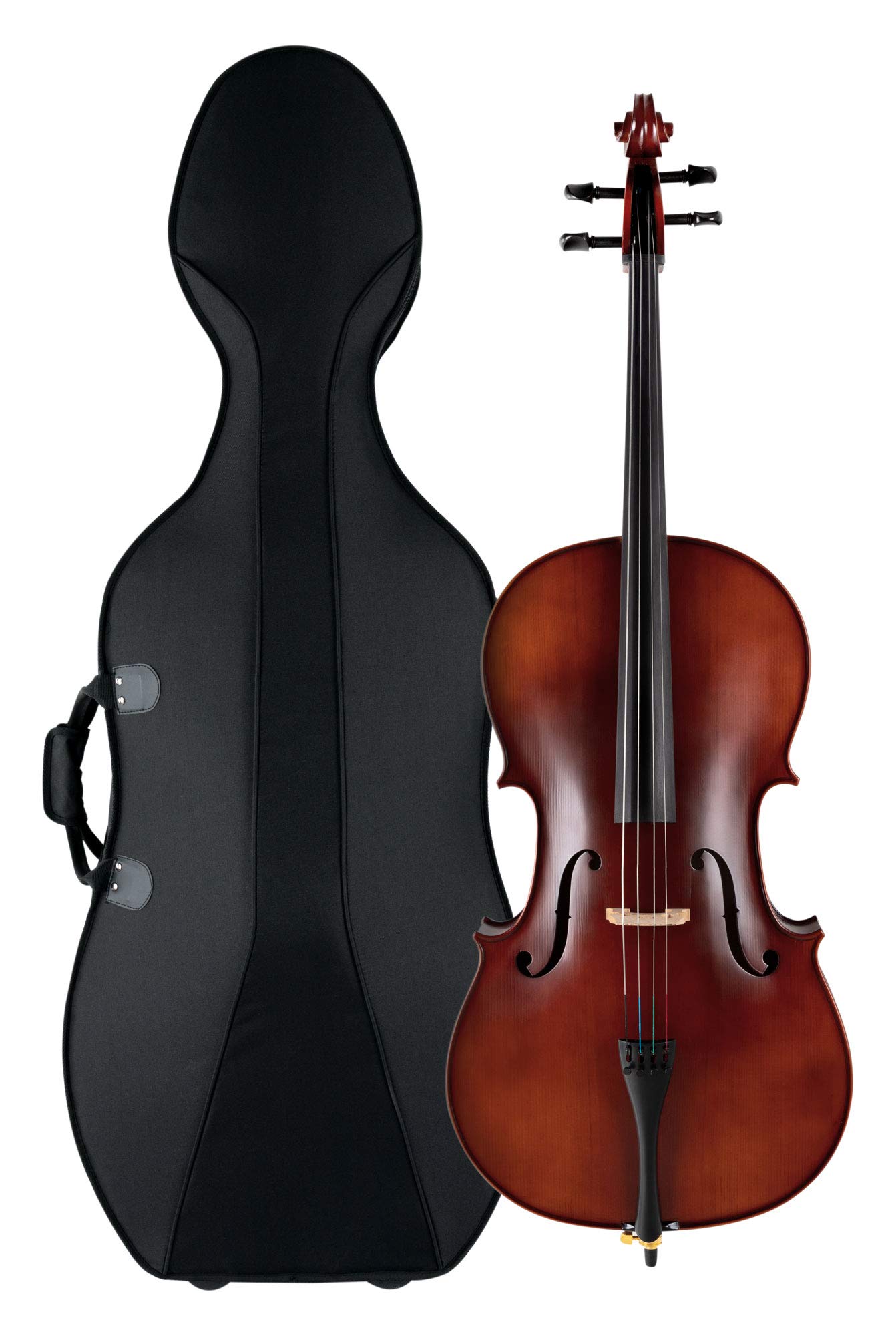 Classic Cantabile Brioso Violoncello 4/4 Set (Violoncello 4/4, tavola in abete massello, fondo e fasce in acero fiammato, incl. custodia leggera trolley e archetto)