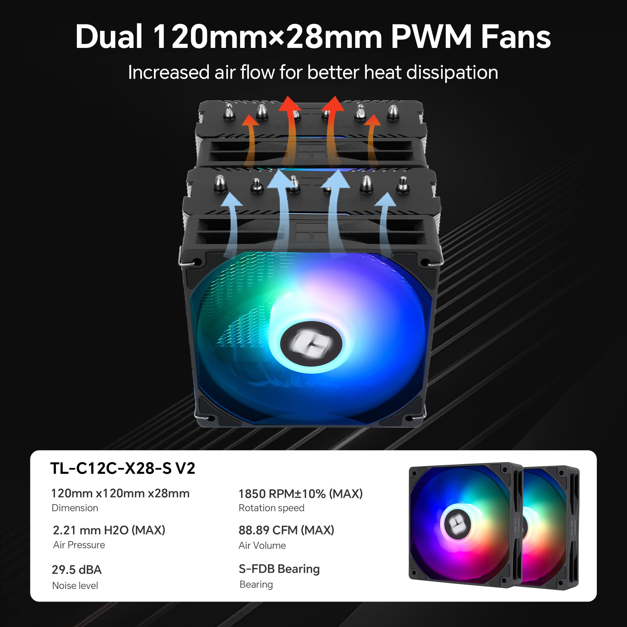 THERMALRIGHT Peerless Assassin 120 SE ARGB V2 wentylator chłodzący CPU, 6 rur cieplnych, technologia AGHP Gen 5.0, 1850 obr./min, wentylator PWM 120 mm, do Intel 1851/1700, AMD AM4/AM5