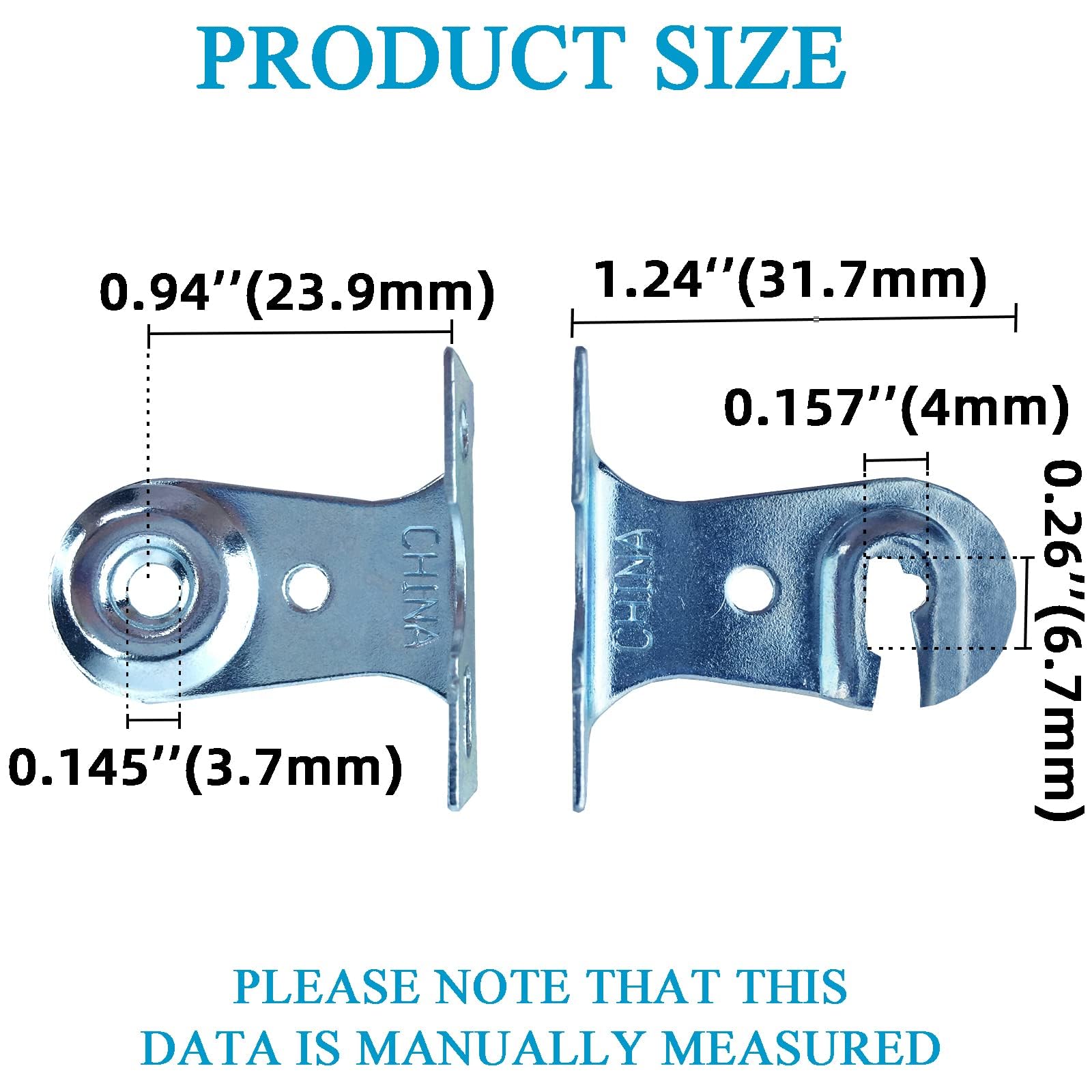 YingEnter 2pcs Roller Window Shade Outside Mount Brackets with Screws, Curtain Rod Holder, Zinc