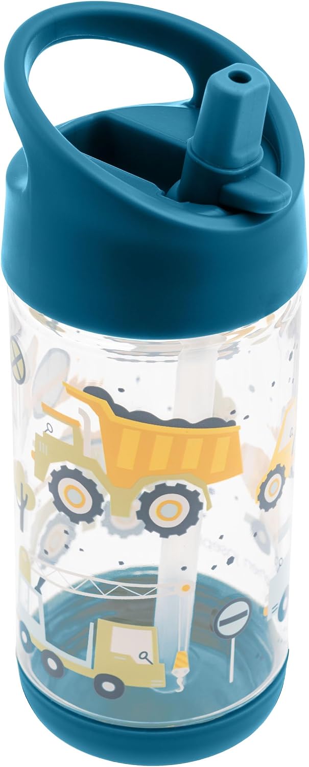 Stephen Joseph Kids Flip Top Bottle, 10 oz, Construction