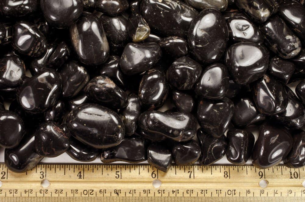 Fantasia Materials: 5 lbs Tumbled Black Onyx A Grade Stones from Brazil - Small - 0.75" to 1.25" avg