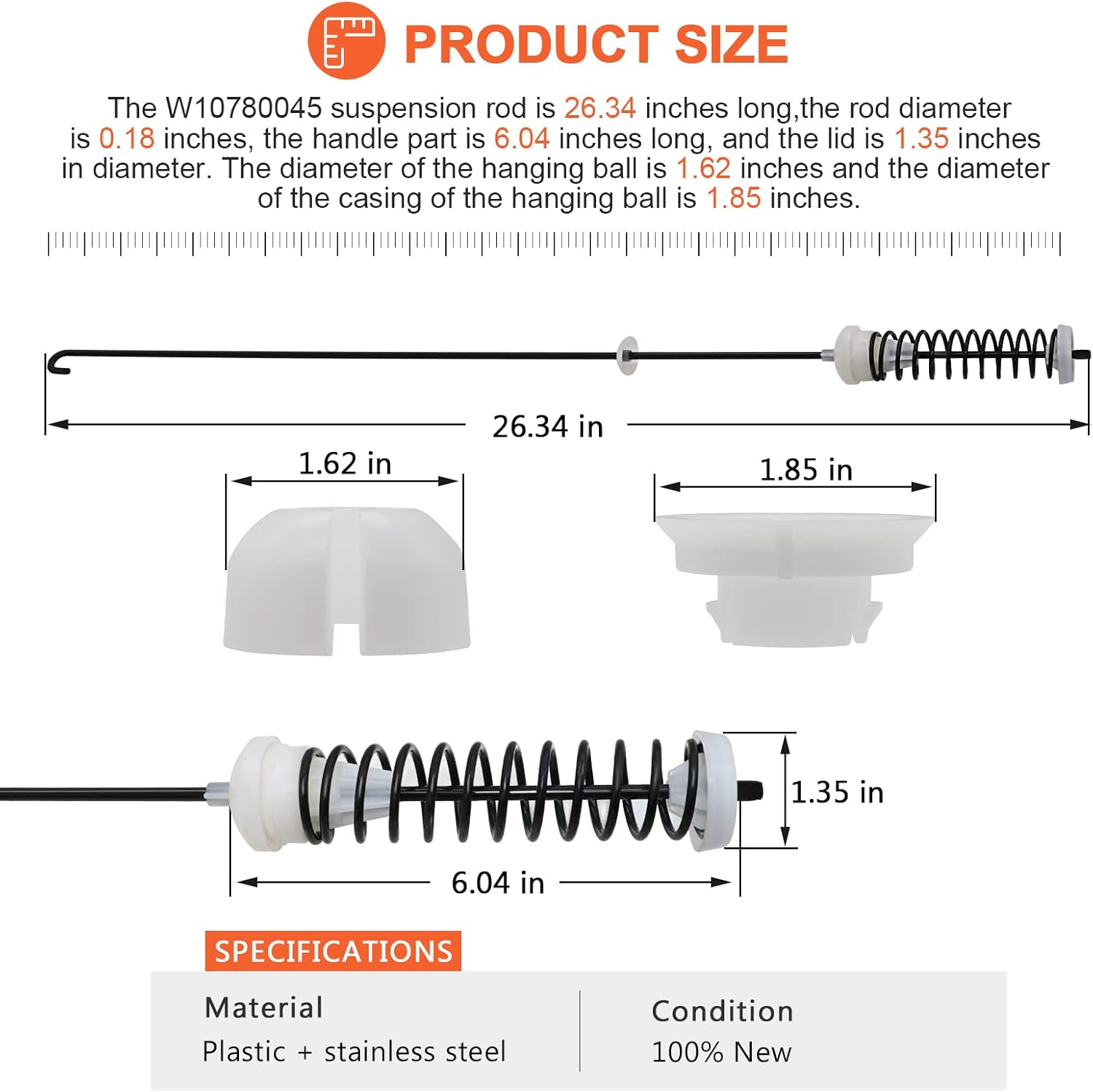 Buy 2023 Upgraded W10780045 Washer Suspension Rod Kit by Beaquicy