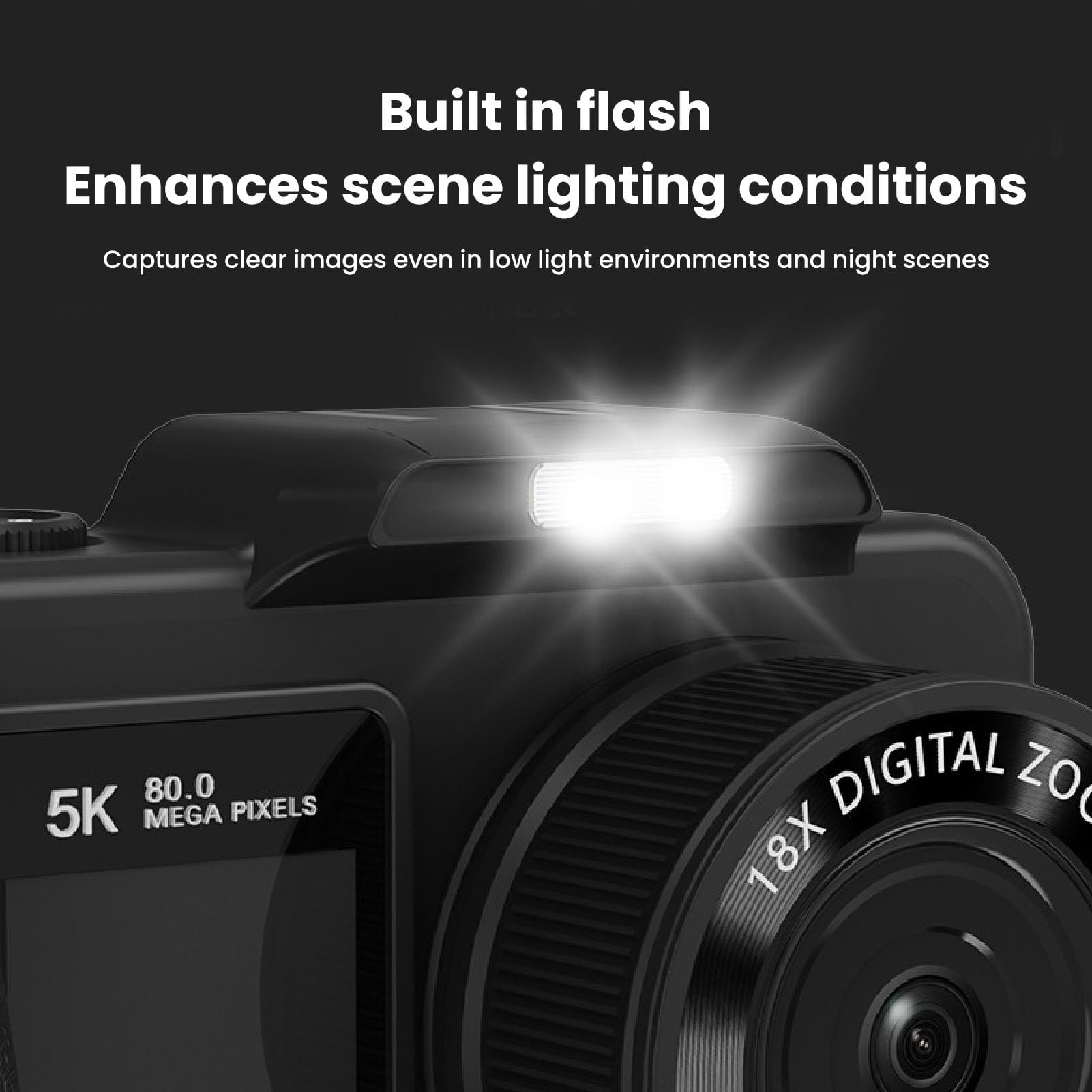 KIMISS Fotocamera Digitale 5K 80MP per Vlogging
