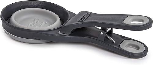 Miniatura 2 de Dexas Pets Cuchara Plegable KlipScoop Plegable para Comida Seca de Perro y Clip para Bolsa de Comida de Perro, Capacidad de 12 Taza, Gris Claro