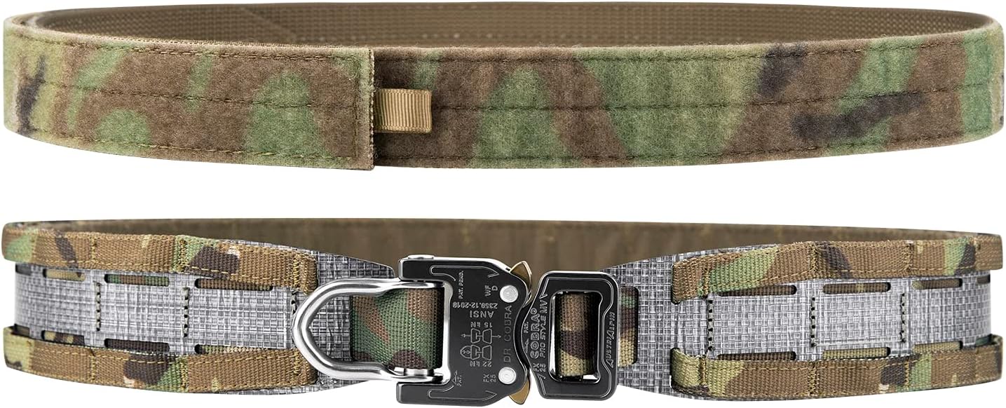 PETAC GEAR Tactical Belt Low Profile Molle Battle Cobra Belt Laser-Cut Tegris Rigid Shooting Gun Duty Belts