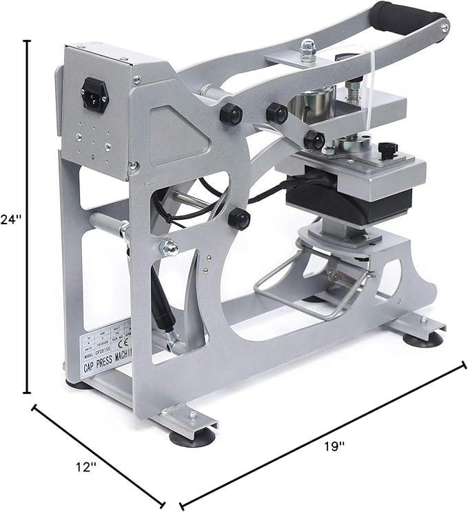 Termofijadora Profesional para Gorras 550W, Placa 12x12cm, Almohadilla 8x14cm miniatura 2
