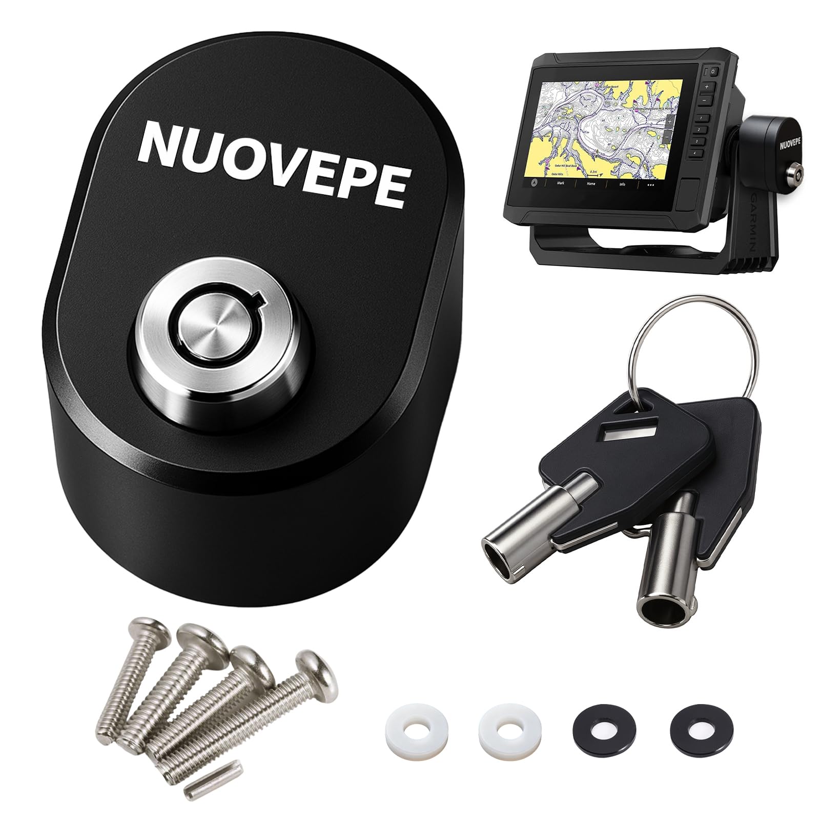 Oval Aluminum Fish Finder Lock, 1 Pack, Black