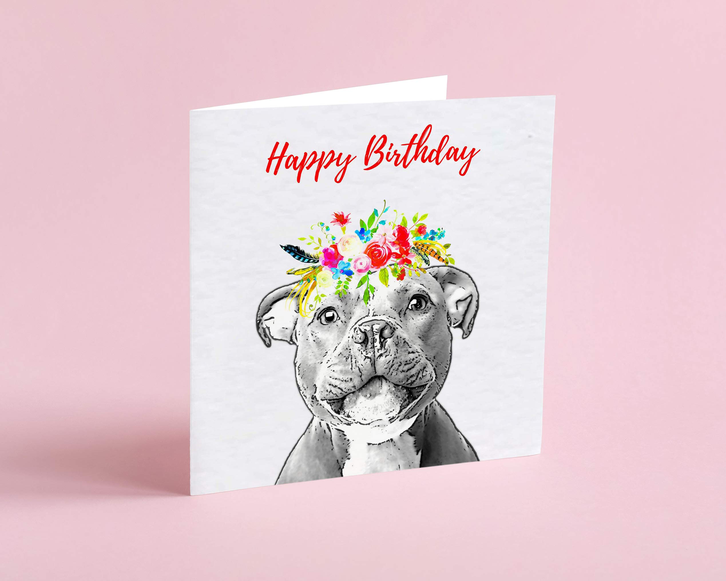 Carte D'anniversaire Pour Chien Staffordshire Staffordshire Bull Terrier
