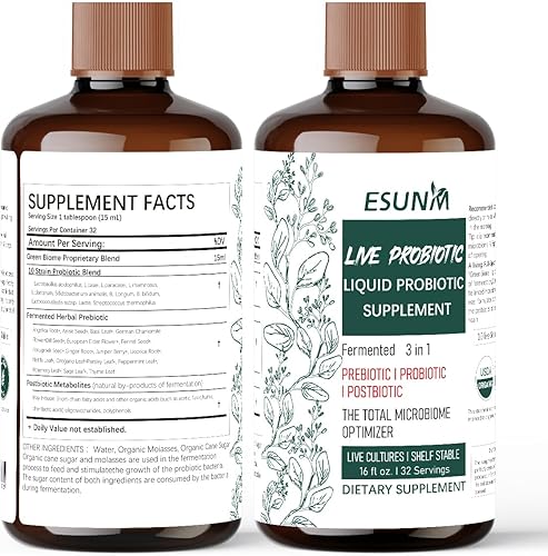 Miniatura 2 de Complejo probiótico líquido 3 en 1 con prebióticos, probióticos y postbióticos, cuenta con 10 cepas clínicas + 18 hierbas fermentadas orgánicas,