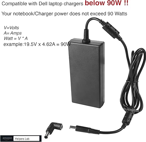 Miniatura 2 de Adaptador de corriente de 90 grados en ángulo recto de 0.291 in a 0.291 in para Dell Hp Pavilion Probook Elitebook Envy Compaq Presario Resmed