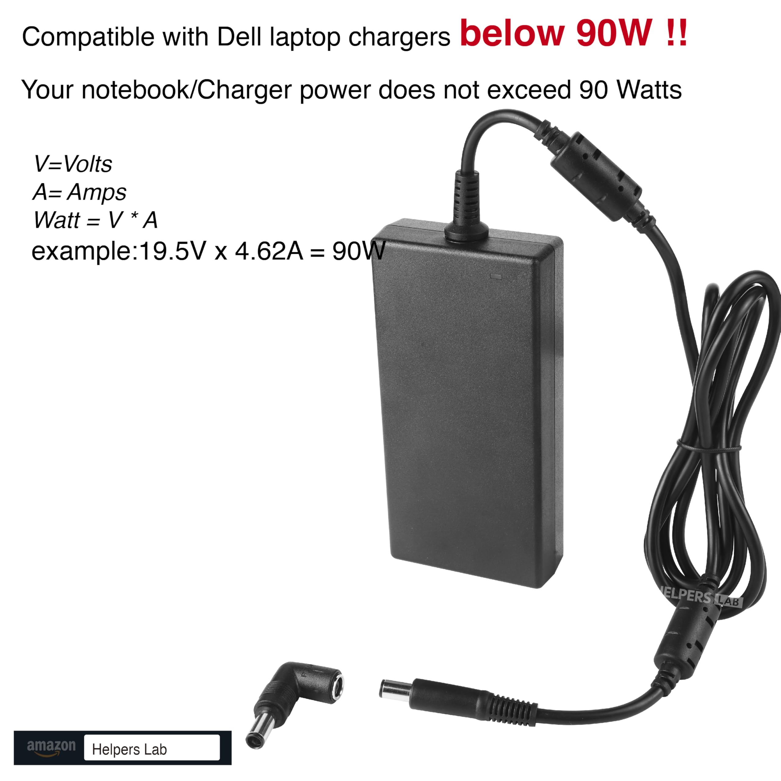 Convertitore Adattatore DC Per Cavo Caricabatterie HP Dell, Connettore Tondo Maschio-femmina