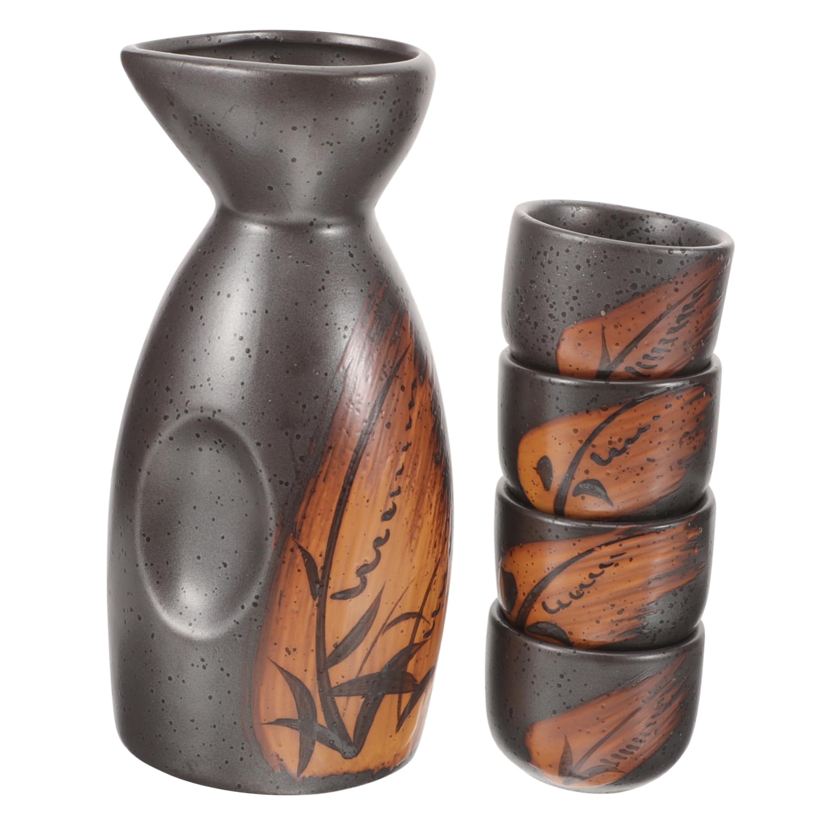 Garneck 5-teiliges Japanisches Sake-kännchen- Und Tassen-set – Keramik-sake-kännchen Und Tassen Für Wasser Spirituosen