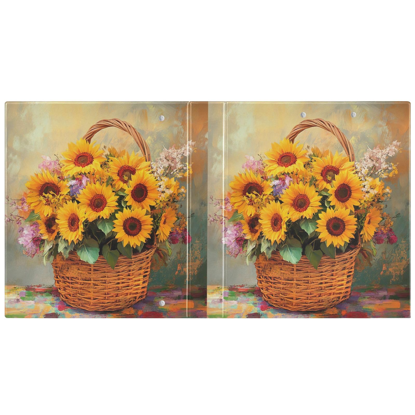 Confezione da 2 raccoglitori ad anelli vintage, con tasche, grandi, a 3 anelli, per scuola, università, ufficio