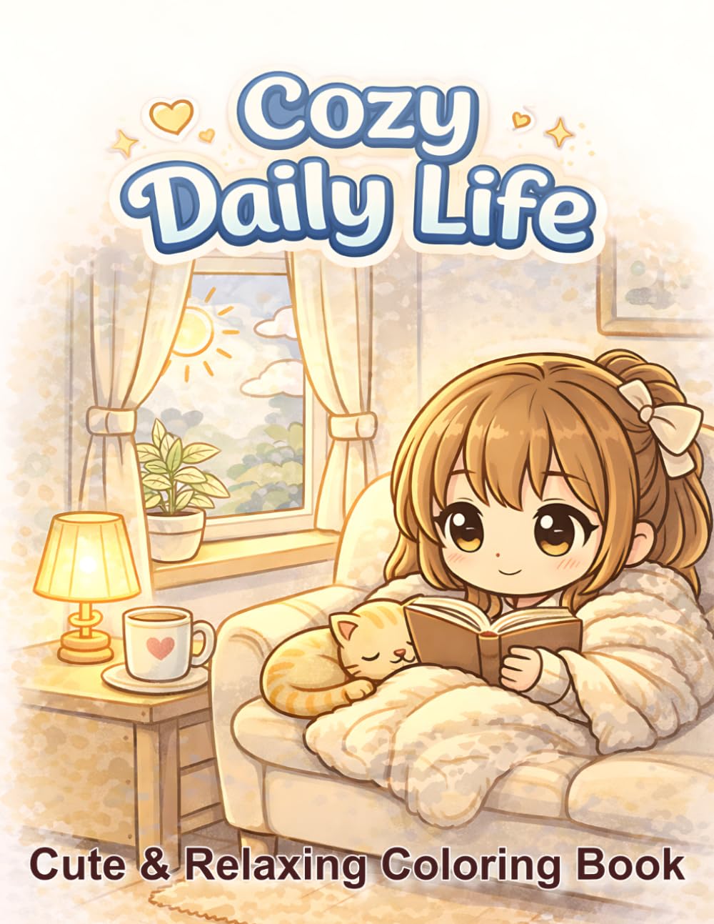Cozy Daily Life Coloring Book: Cute & Relaxing Coloring Book