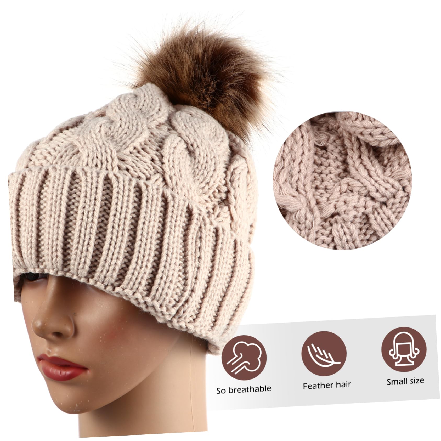 Gorro De Lana Orejeras Para Niñas Sombreros Para Sombrero De Nieve Gorro Con Pompón De Piel Sintética Cálido Sombrero Femenino Gorro De Punto Para Felpa Rojo