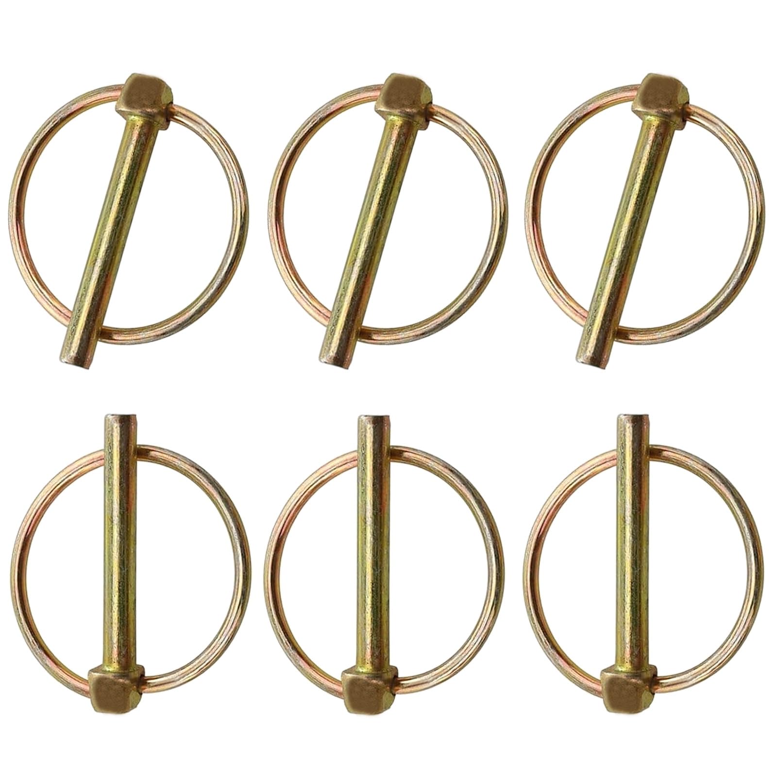 Spinotti pieghevoli rotondi 6 pezzi, Spinotti pieghevoli 10mm x 60mm, Spinotto di sicurezza zincato con supporto a molla, Bulloni di sicurezza, Per rimorchi, trattori, bicicletta, barca