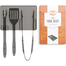 Yukon Glory Silicone Tool Rest Mat | Grey | Holds 3 Grill Tools | Non-Stick, Dishwasher Safe | Grill Station Organizer | BBQ Grill Accessory