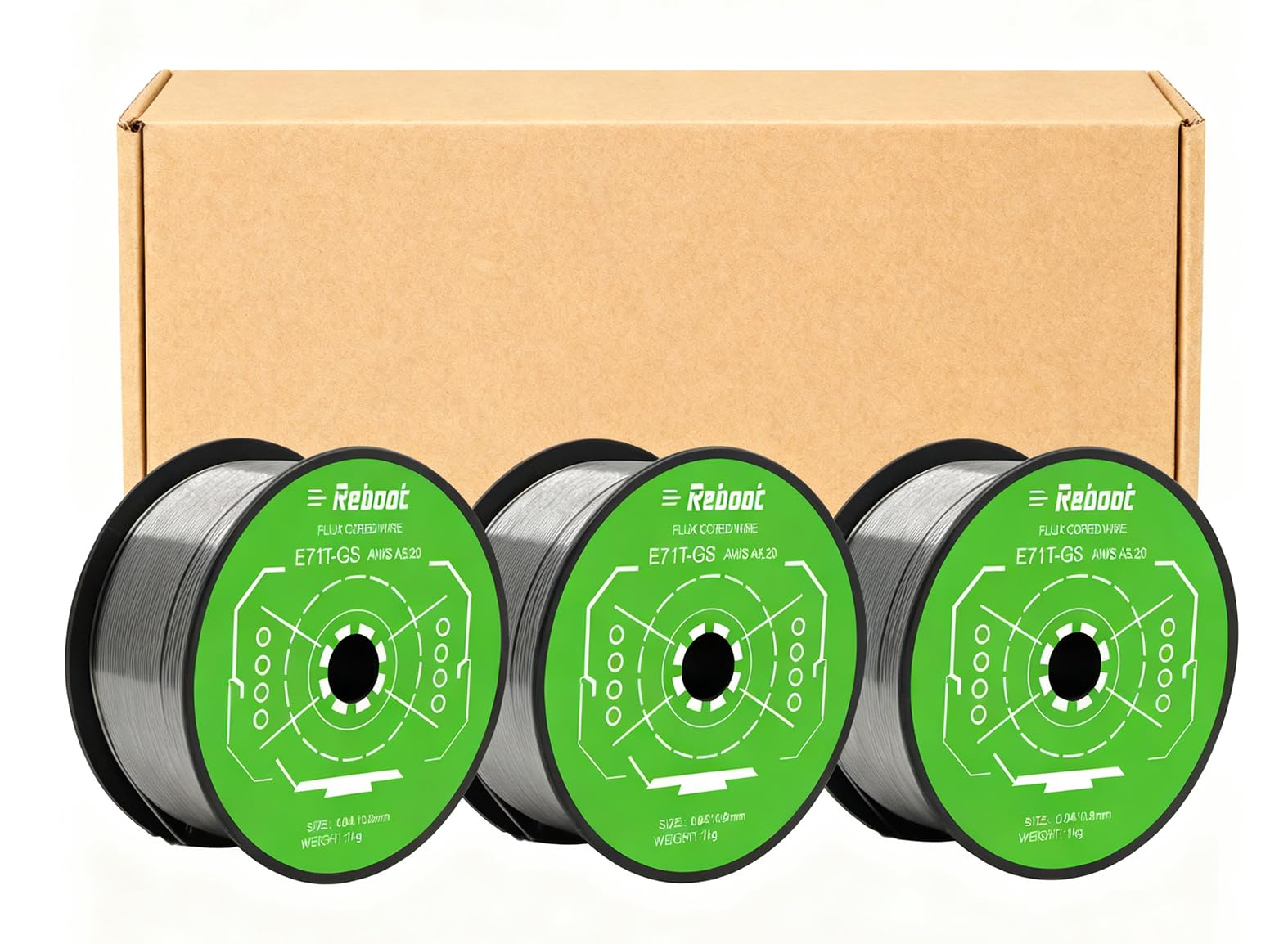 Fil de soudage MIG sans gaz Reboot 0.9mm E71T-GS | 3KG (1KG×3) | Compatible avec la plupart des appareils de soudage sans gaz
