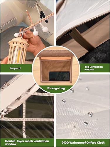 Miniatura 4 de Tienda de campaña inflable, 2468 personas Glamping tiendas inflables para camping, actualización 2025, puerta con cremallera, fácil instalación,