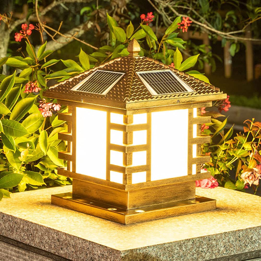 Lampada da Esterno Impermeabile Ip65, Lampada Solare da Palo, Lampada A LED Solare da Palo, Lampione Stradale per Portico, Giardino, Prato, Lanterna da Palo per Cort