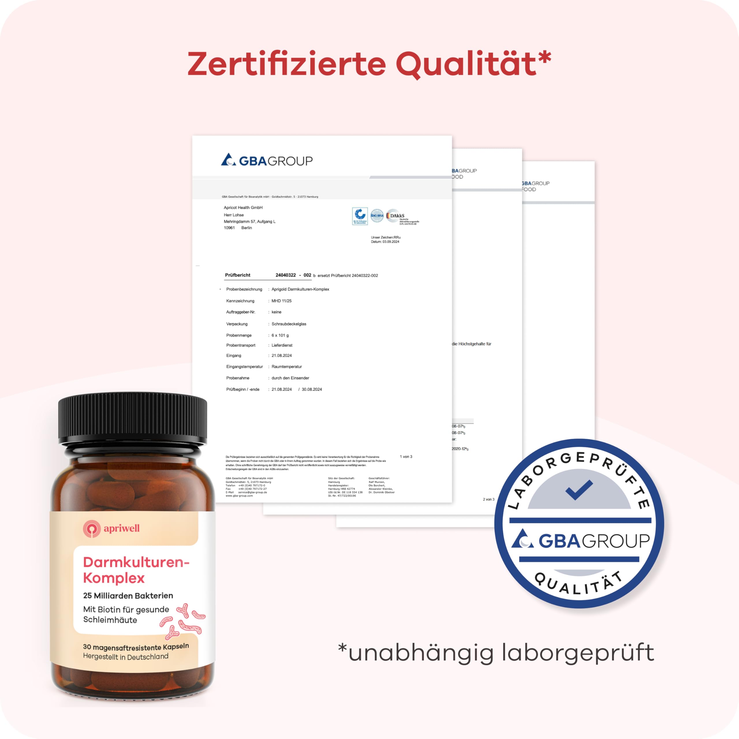 Darmkulturen-Komplex - Ohne Fructose, Histamin, GMO - 25 Mrd. Milchsäure- & Bifidobakterien - Mit Biotin für die Darmschleimhaut (30 magensaftresistente Kapseln)