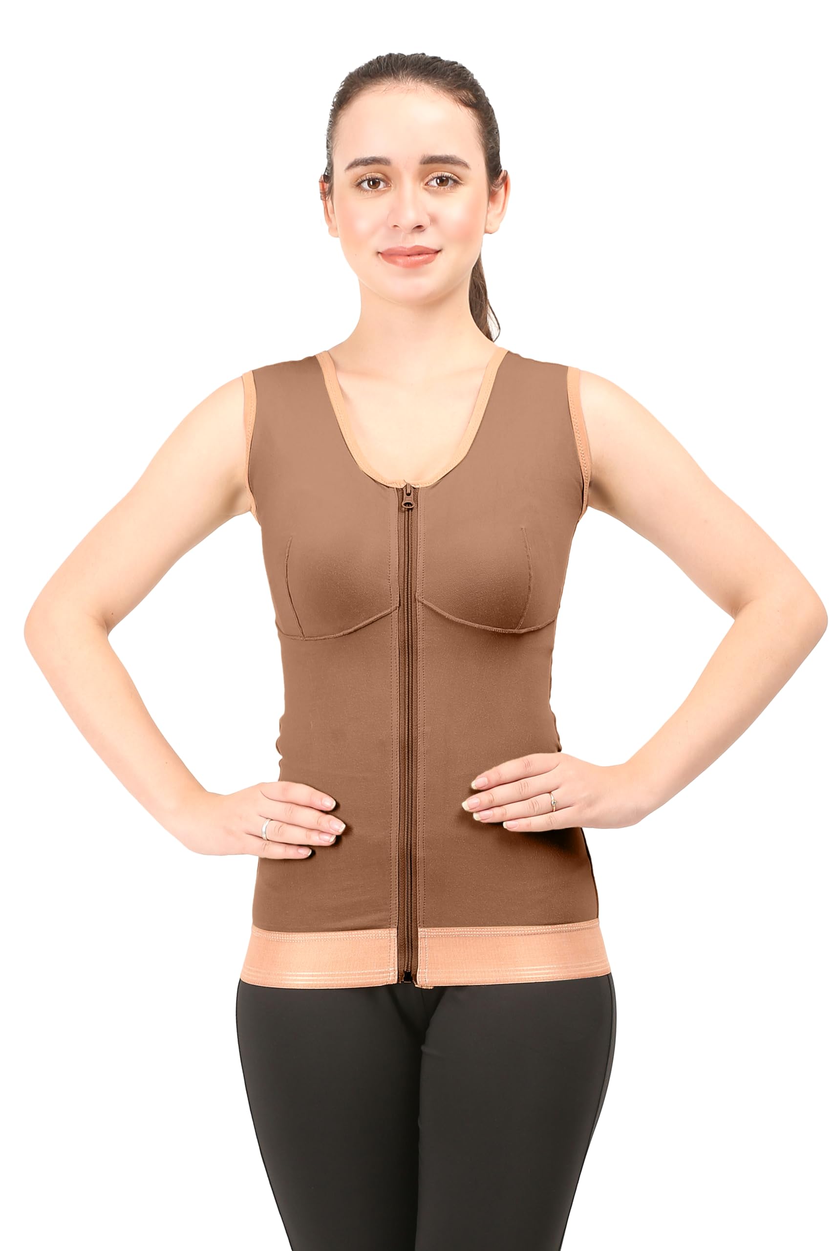 Post Liposuction Medical Compression Vest for Women || HIGH COMPRESSION || Cotton Fabric || Breast and 360 Degree Abdomen Compression || Surgical Recovery Supporter-picture-50