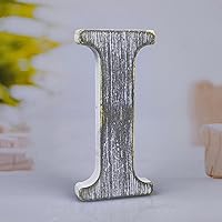 Vista 12 de Letras de madera rústica sin terminar de 6 pulgadas para decoración de pared, letras decorativas de pie en rodajas, decoración de tablero