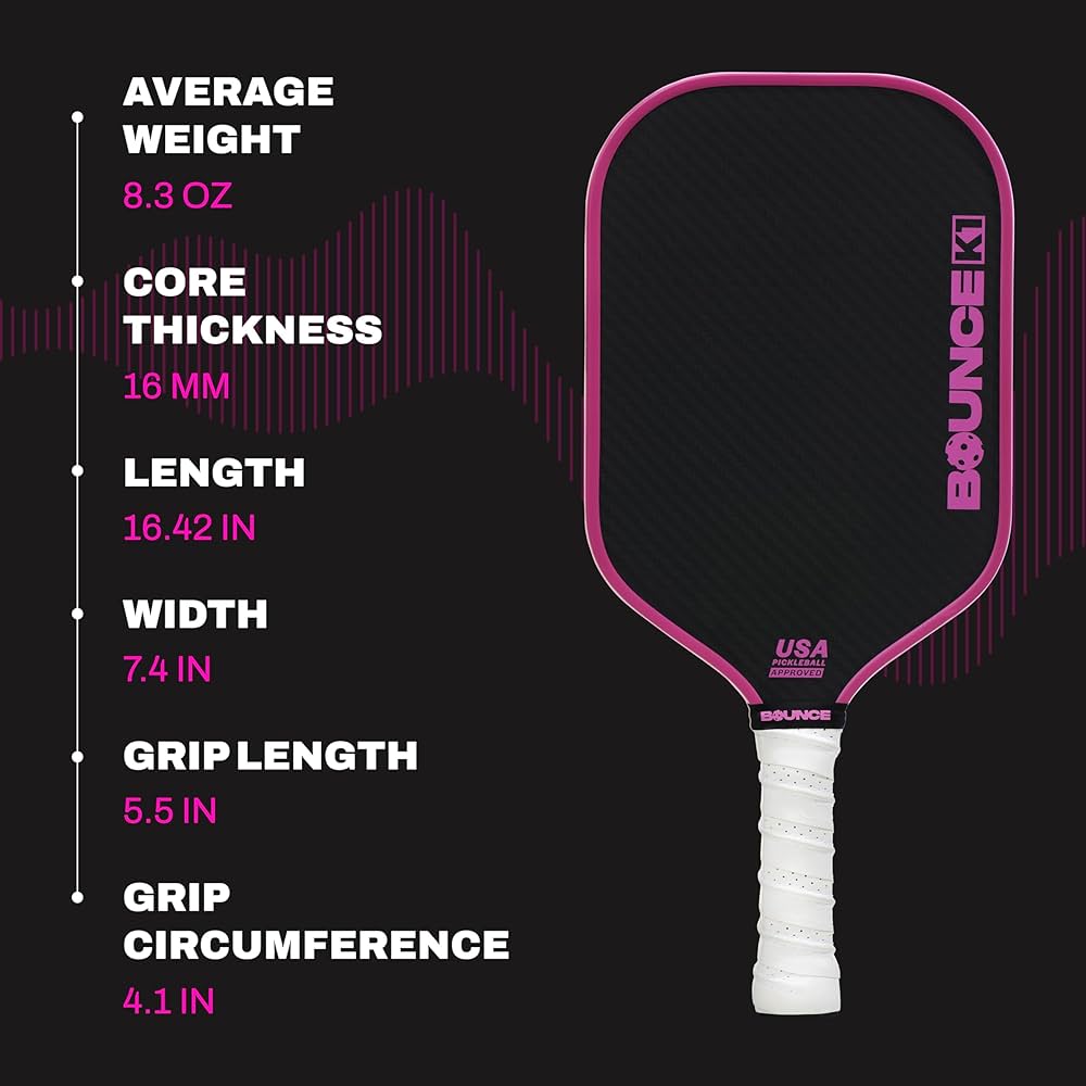Amazon.co.jp: Bounce K1ピックルボールパドル、3K T700 未加工