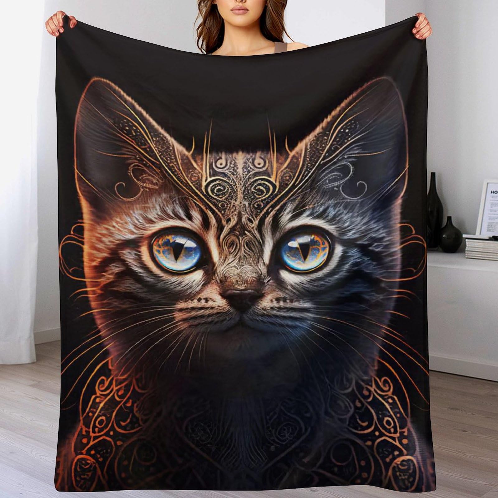 Couverture polaire chat chaude et épaisse en flanelle 130x180cm