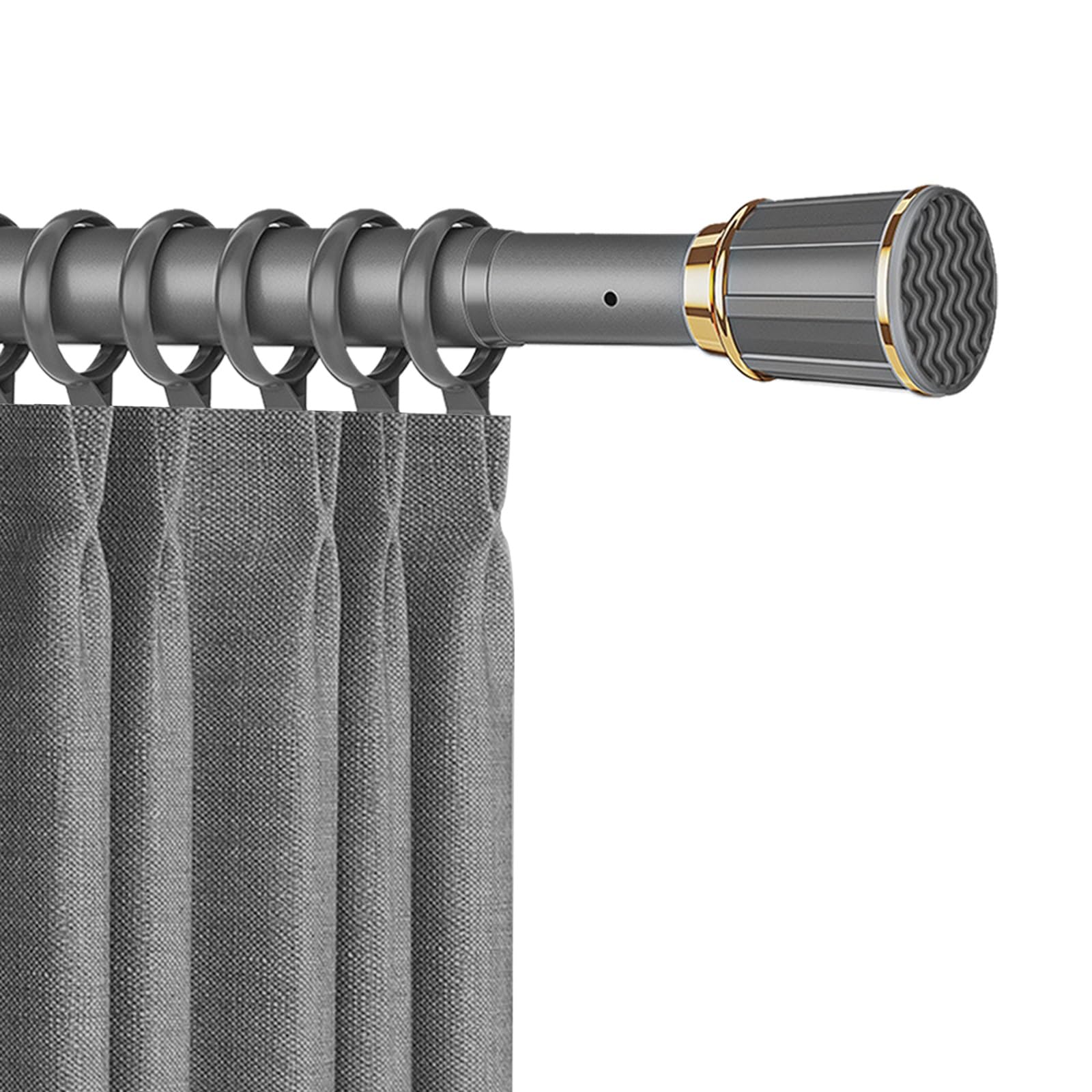 Barre de douche anti-chute en acier inoxydable gris télescopique 360 à 450 cm