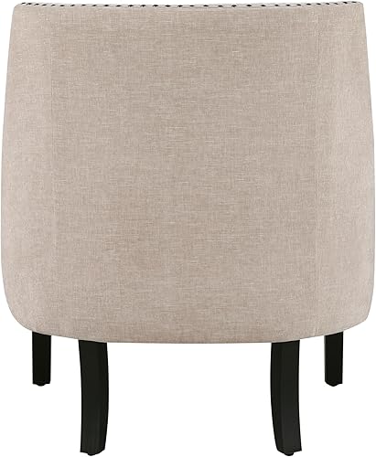 Miniatura 6 de Lexicon Silla decorativa de lectura, cómoda silla para dormitorio, sillón tapizado con marco de madera maciza, ribete de cabeza de uñas copetudo,