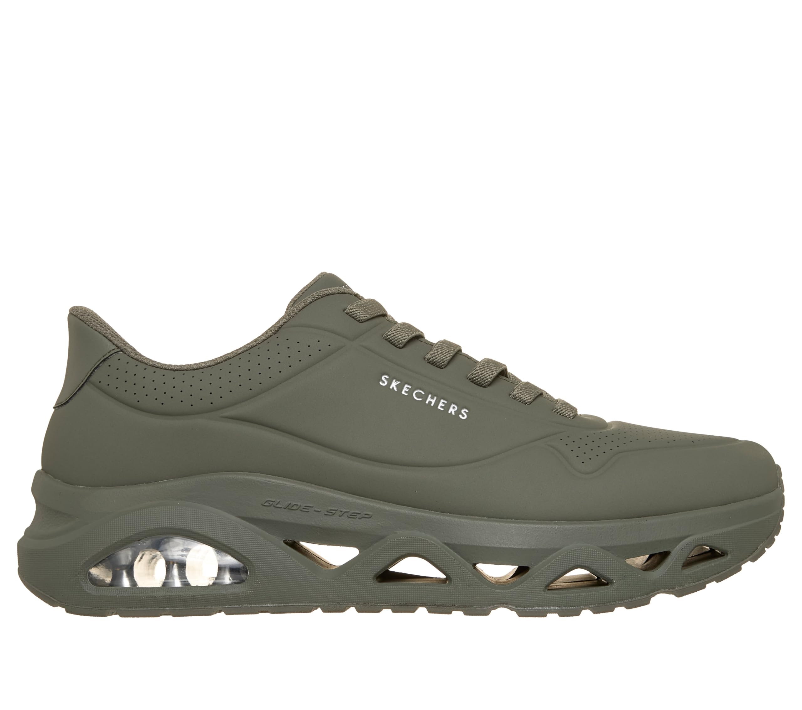 Skechers Herren UNO Glide-Step Glide On Air Turnschuhe, Olive Durabuck, 44 EU – Ansicht 4