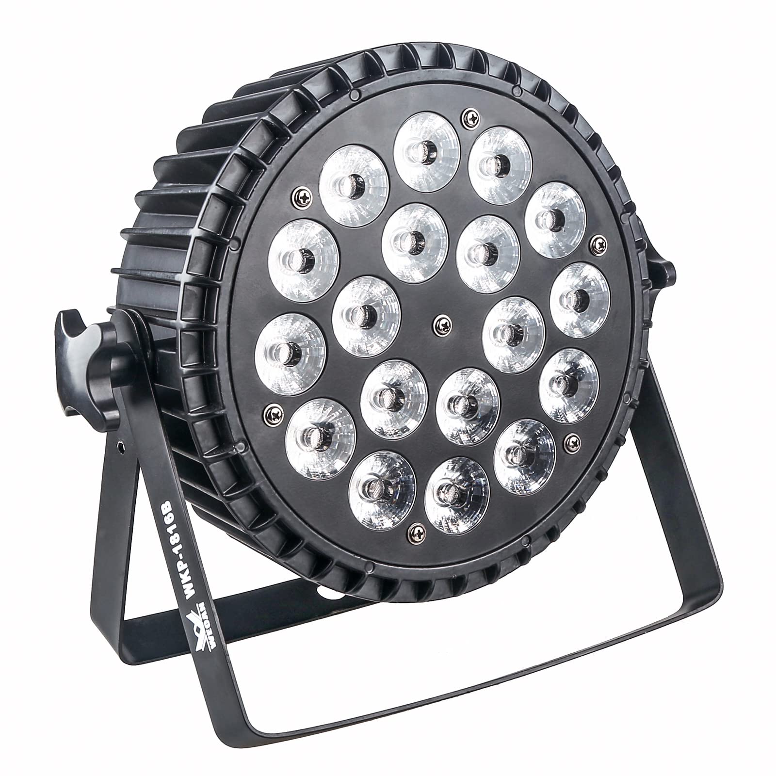 Focos Par Led Luces Proyector Profesional DMX512 Luces de Discoteca, 18Led RGBWA+Uv 6in1 LED Par Carcasa Aluminio Luces de Escenario, Foco Led Teatro Bajo Ruido para Ktv Bar Club Fiesta Lglesia Boda