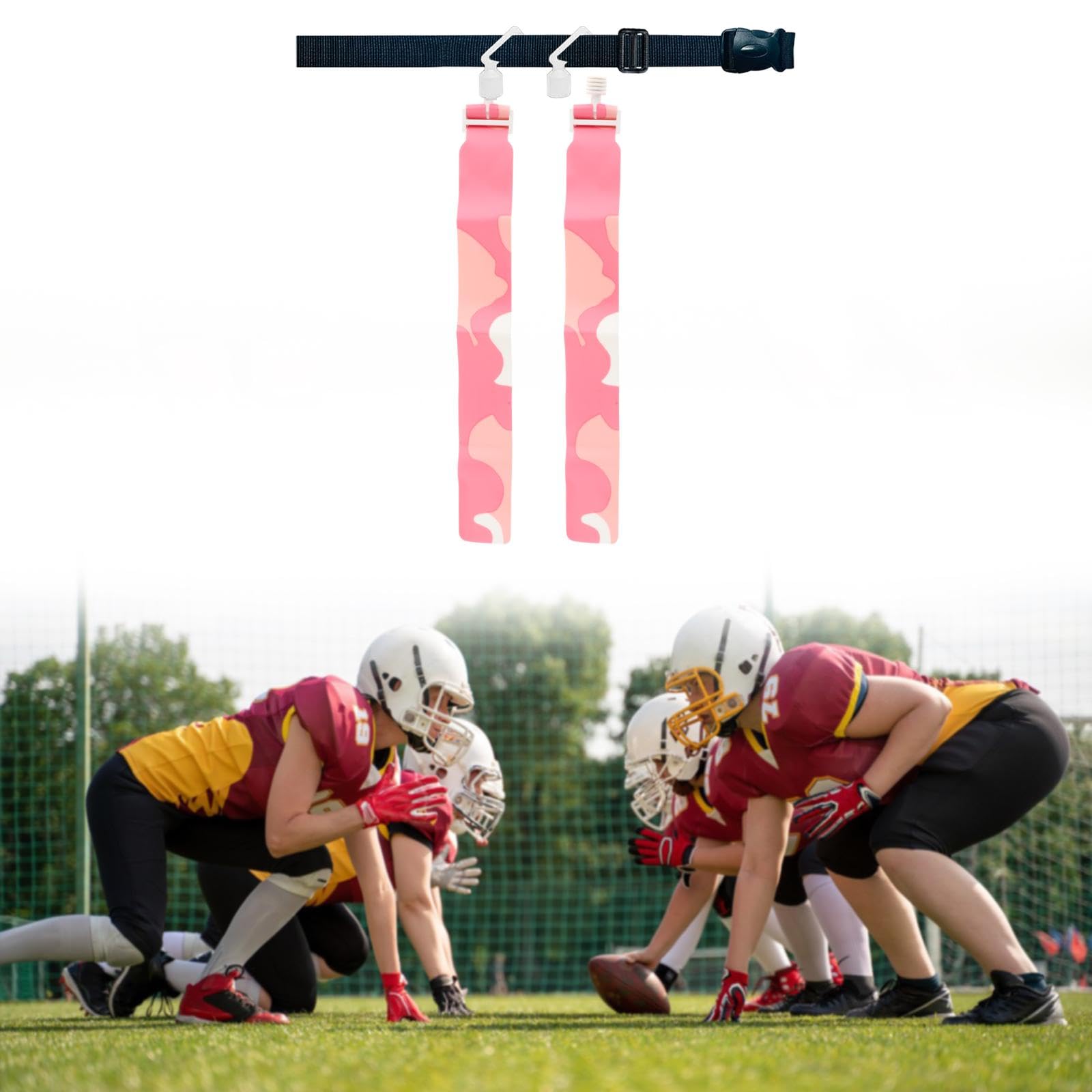 Amagogo Bistiente de fútbol Flagal de Rugby Cinturón Flagal Competencia Deportiva Entrenamiento al Aire Libre Suministros de Adultos para niños Desmontables