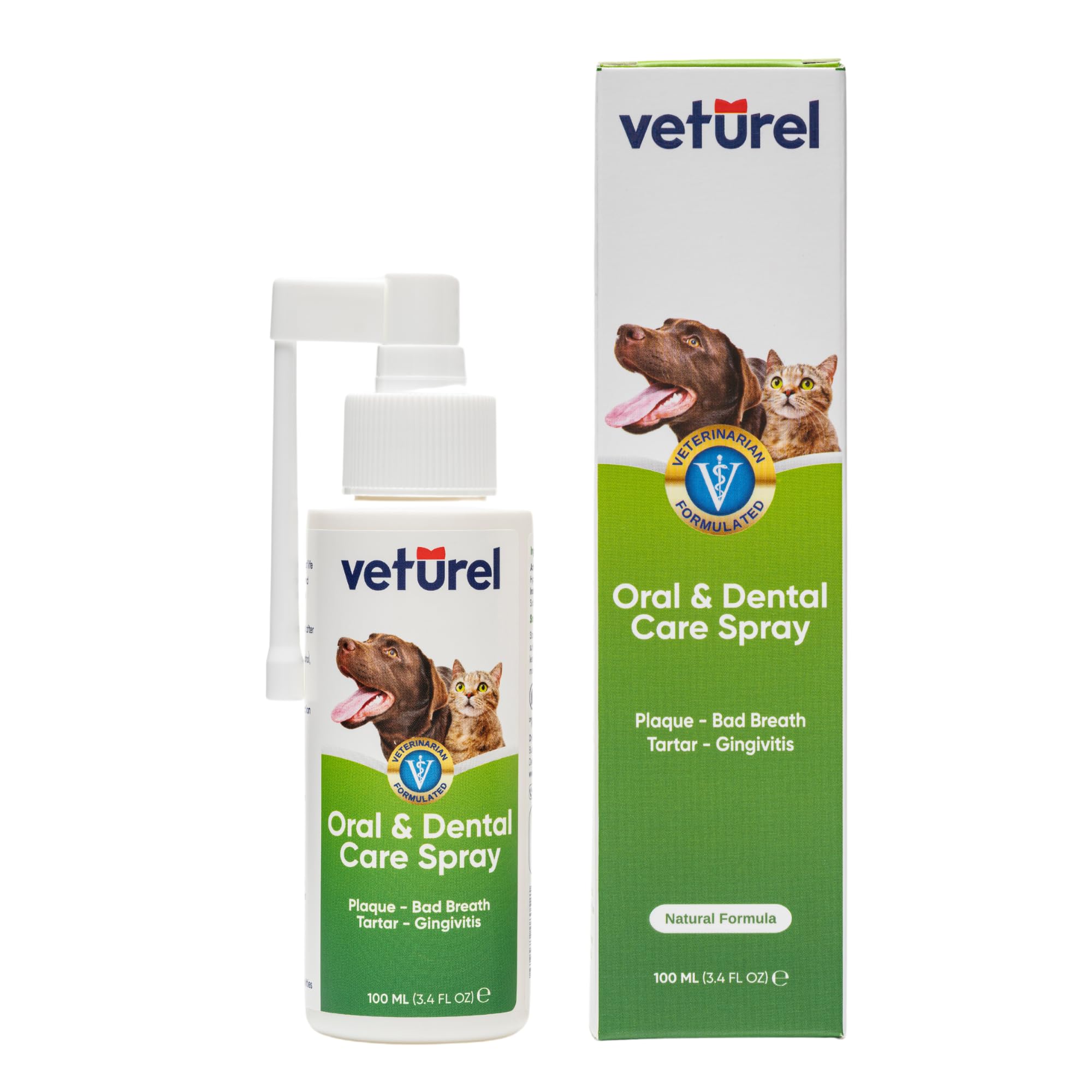 Natural Dog Teeth Cleaning Oral Care Spray - May Help with Bad Breath - May Support Plaque and Dental Care for Cats - May Help Reduce Plaque for Dogs and Cats - 3.4 oz