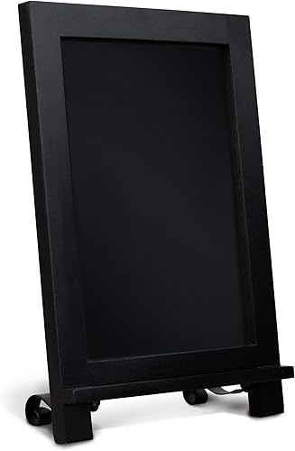 HBCY Creations - Pizarra de madera rústica con patas para mesa, letrero de mesa estilo vintage para boda, pizarra pequeña para notas en la encimera