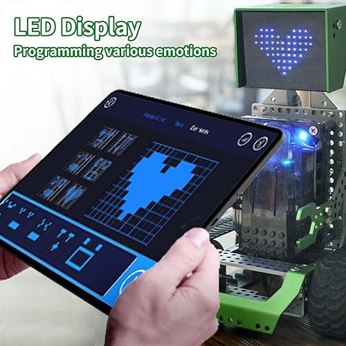 Miniatura 6 de Robobloq Qoopers Kit de construcción de robot de programación 6 en 1 con control remoto, LED Martrix, sensor ultrasónico, etc. para Scratch Arduino
