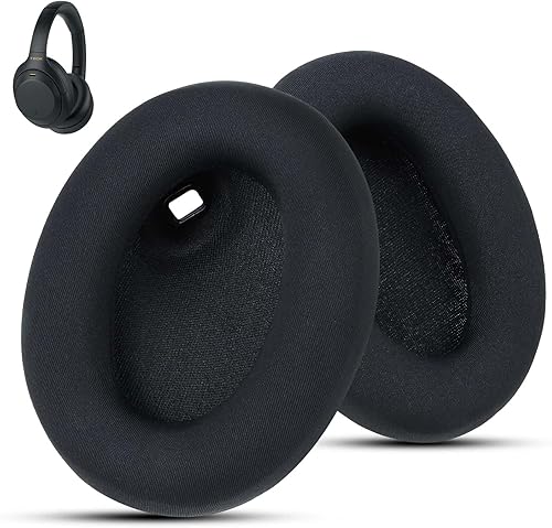 Almohadillas de repuesto de tela para auriculares inalámbricos Sony WH-1000XM4, almohadillas Sony Xm4 con tela suave y espuma viscoelástica,