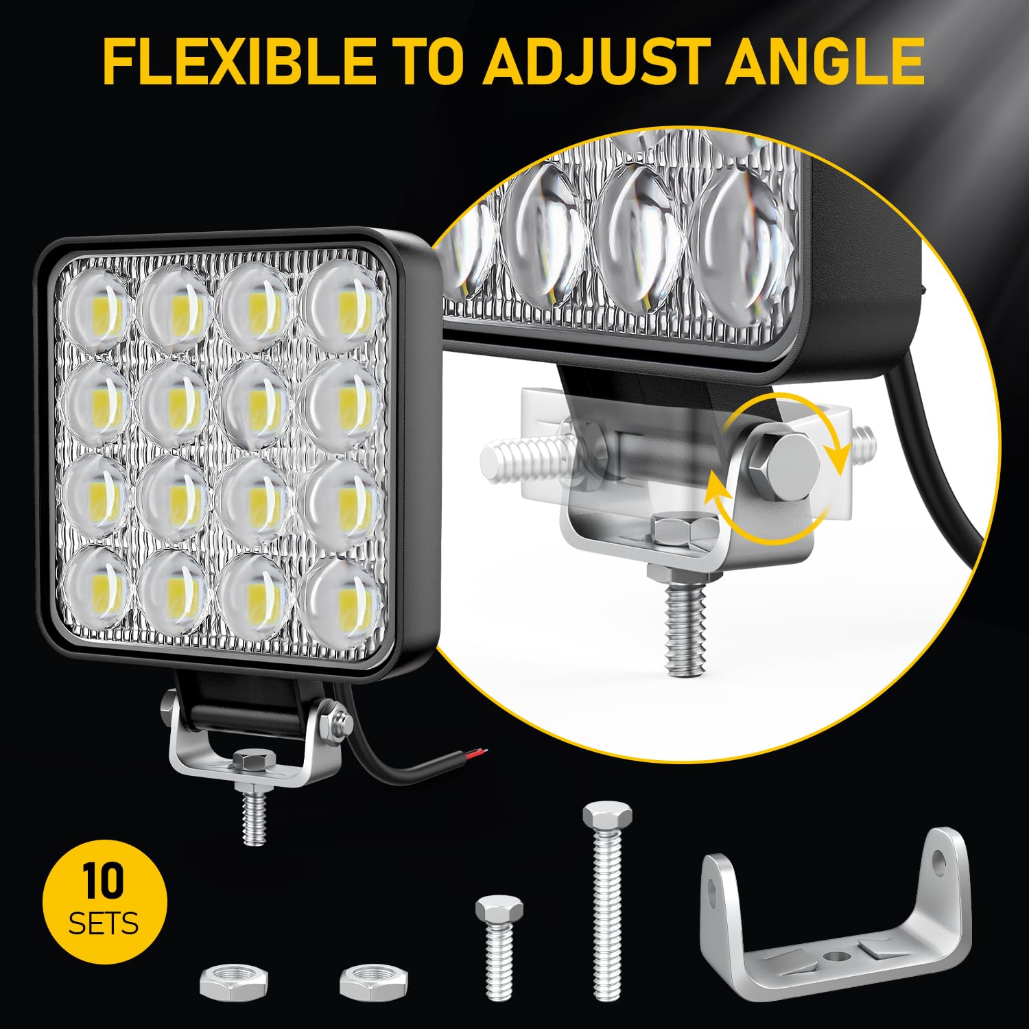 WELLIT LED Arbeitsscheinwerfer 2x48W - Offroad Scheinwerfer 12V/24V