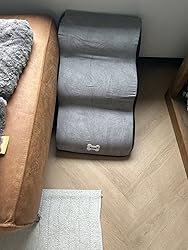 Schuimstof Trap Afneembare Hoes Galatée Trapje Voor Huisdieren - 3 Treden Met Afneembare Overtrek - Antislip & Wasbaar - Lichtbruin Opstapje Voor Honden Kat