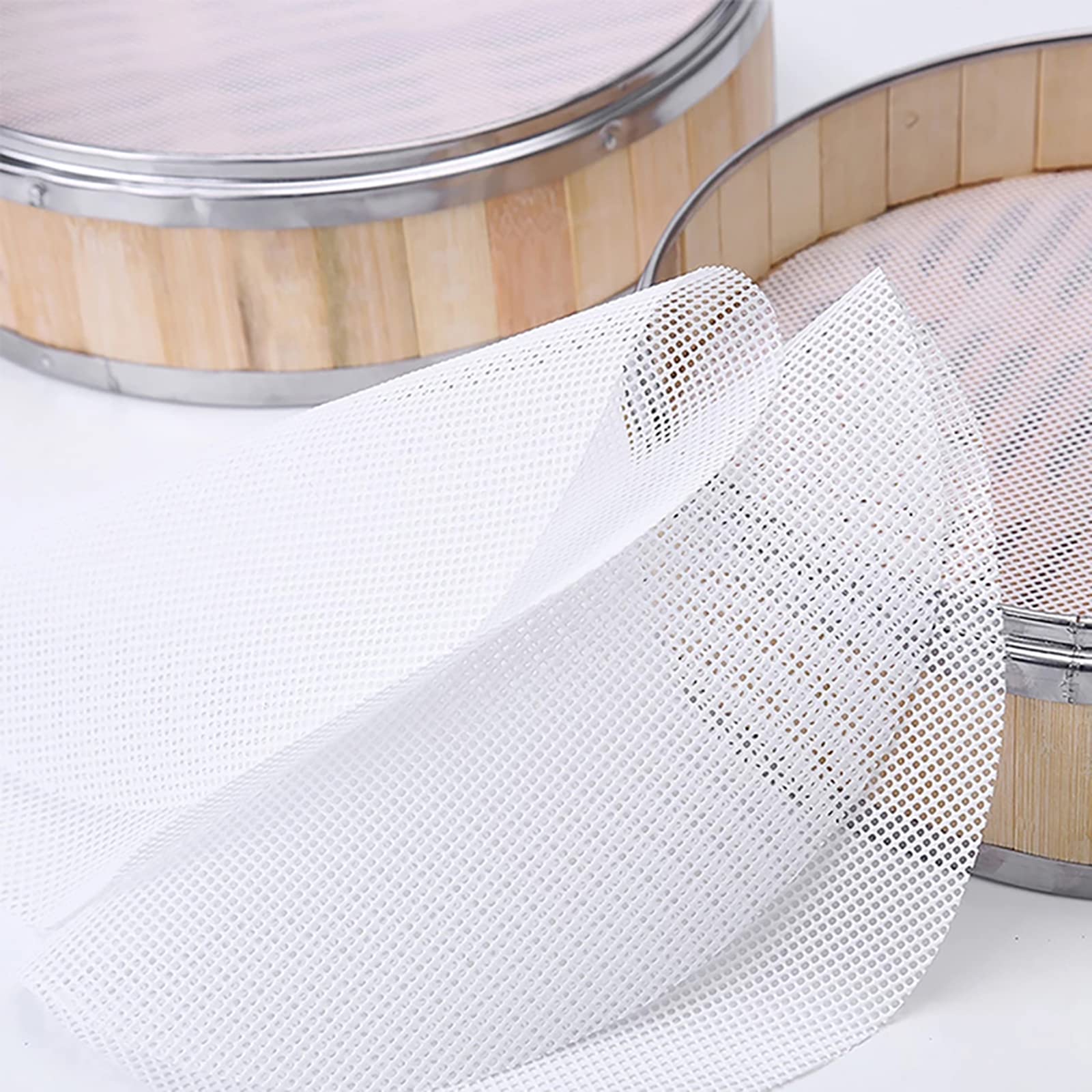 6PCS 24cm Silicone Steamer Mesh, Kitchen Silicone Steamer Mesh Round Non-Stick Pad for Steaming Basket, Cooking, Vegetables, Rice, Dim Sum