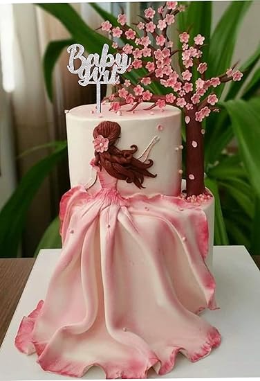Baby Girl Glitter Cake Topper to Celebrate a Special Day_SSCT96
