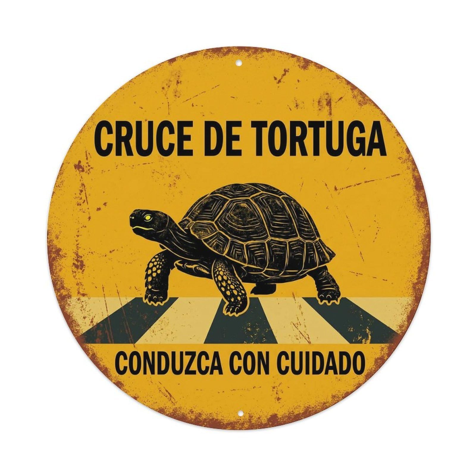 Turtle Crossing Conduzca Cuidado Provincial Metal Tin Sign