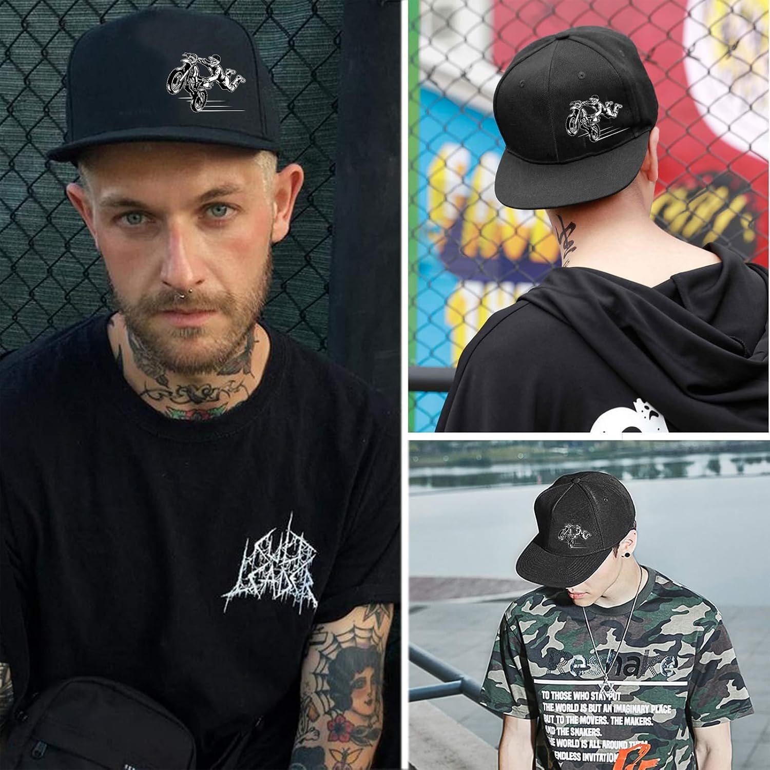 Baseball Hat for Men Snapback Hats for Men Flat Bill Brim Hats for Men image 5