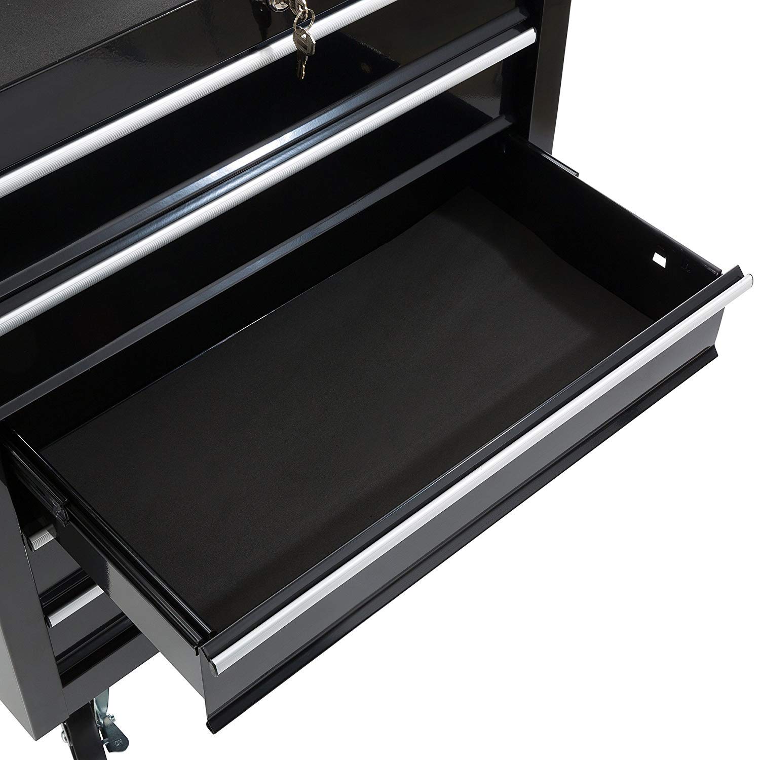 JOMAFA Carro de Taller Caja de Herramientas | 5 cajones | Cerradura por Llave | 4 Ruedas | 2 Ruedas con Freno de Bloqueo | Alfombrillas Antideslizantes