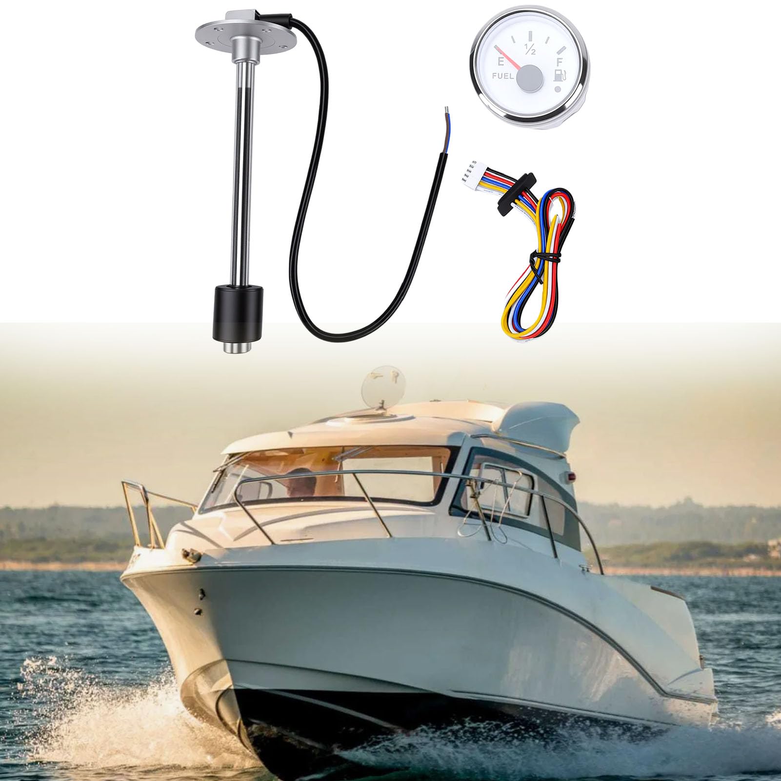 Kit de Sensor y Medidor de Nivel de de Acero Inoxidable de 8