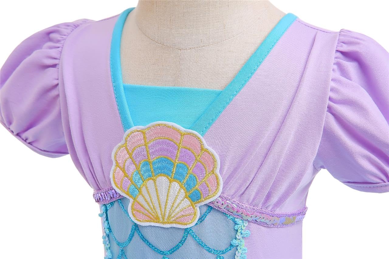 Lito Angels Princess Mermaid Ballerina Costume Ballet Leotard with Tutu Dress for Baby Girls Fancy Dance Wear Outfit Age 18-24 Months (Tag Number 90) - Image 3