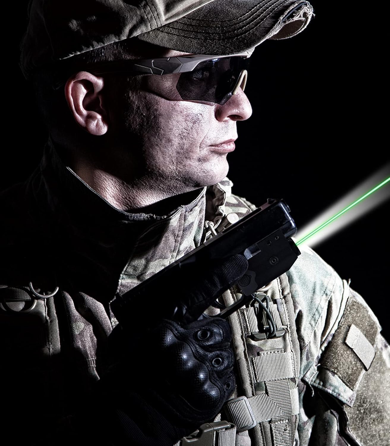 LIGHTWIN Green Laser Flashlight Combo, Tactical White Flashlight with USB Rechargeable for Pistols Handguns, Laser Sights Pistol Light, Fit Picatinny Rail