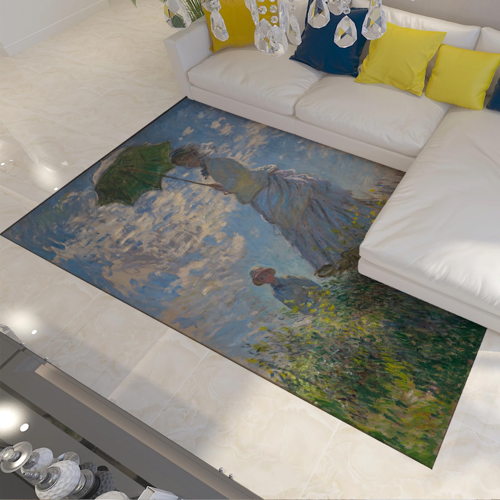 Tapis de salon Claude Monet La Promenade une oeuvre d'art textile pour votre intérieur